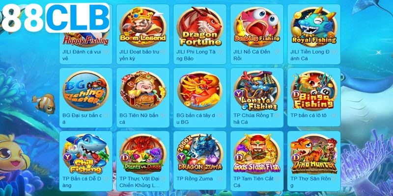 Bắn Cá HZ88 Các phiên bản game nổi bật trên hệ thống