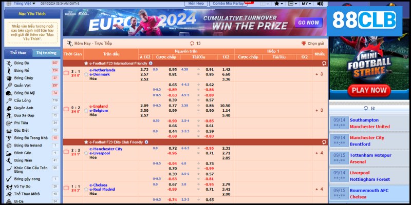 Thể Thao HZ88 Thể Thao HZ88 có odds hấp dẫn